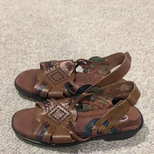 Dr. Scholl's Brown Multi-Color genuine leather Sandals